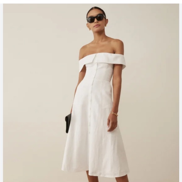 Reformation Dresses & Skirts - Reformation Adriel Linen Midi Dress In White